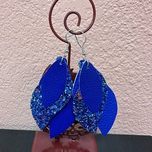 Multicolor Glitter drop layered earrings